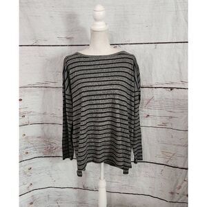 Eileen Fisher Organic cotton Long Sleeve Striped Tee Size Small
